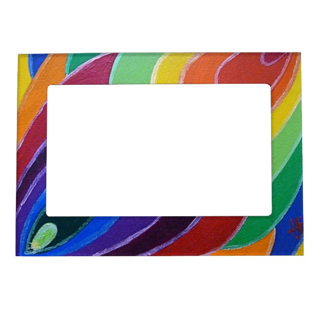 Rainbow Twist Spirals Magnet Photo Frame (Front)