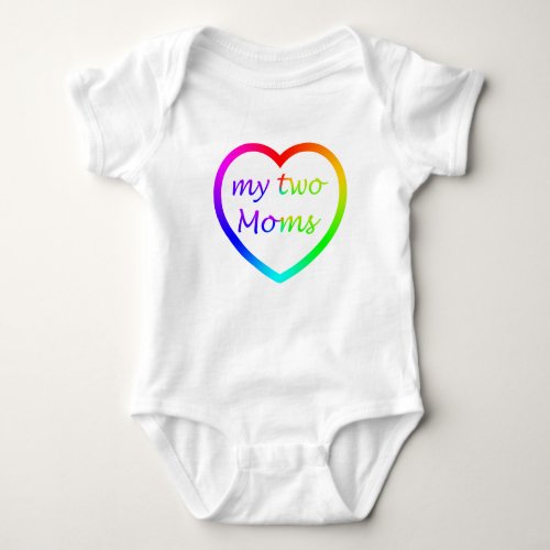 Rainbow Two Moms Baby Bodysuit