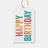 Rainbow Type Happy Birthday Gift Tags | Zazzle