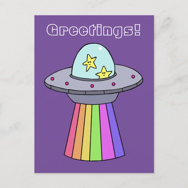 Rainbow UFO Postcard (Front)