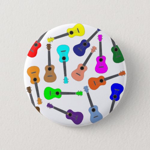 Rainbow Ukulele Pinback Button