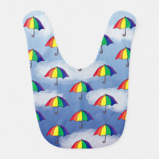 Rainbow Umbrella Baby Bib