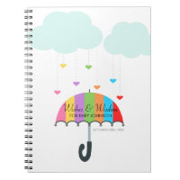 Rainbow Umbrella Neutral Baby Shower Guest Book