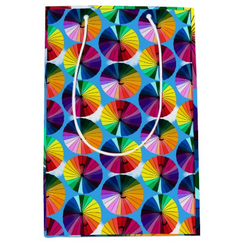 Rainbow Umbrella Sky Medium Gift Bag