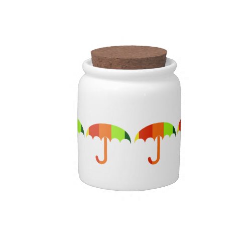 Rainbow Umbrellas Candy Jar