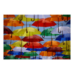 RAINBOW UMBRELLAS POSTER