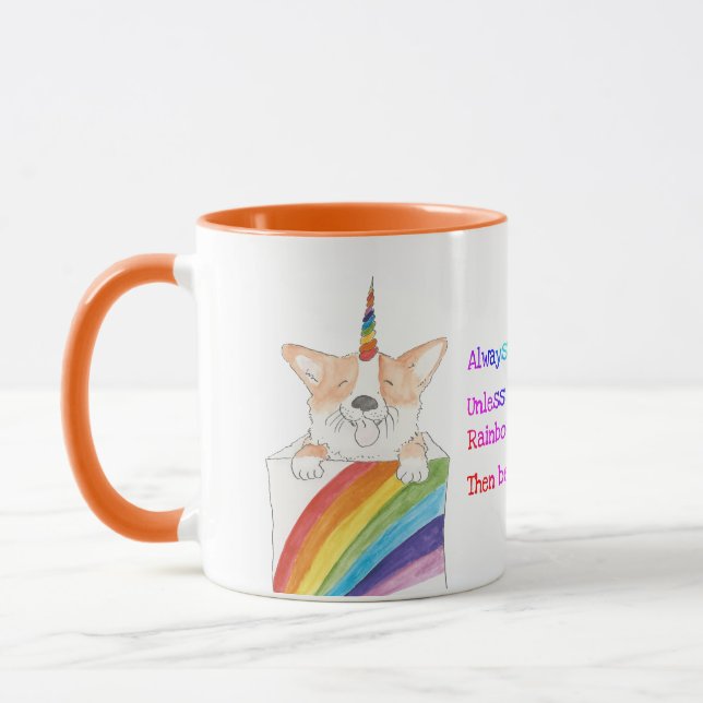 Rainbow unicorgi color combo mug (Left)