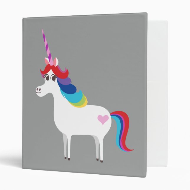 Rainbow Unicorn 3 Ring Binder (Front/Inside)