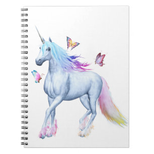 Rainbow unicorn and butterflies notebook