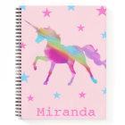 Rainbow Unicorn And Stars Notebook
