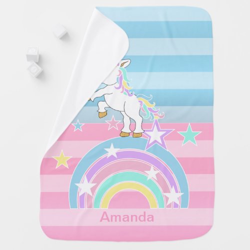 Rainbow Unicorn  Baby Blanket