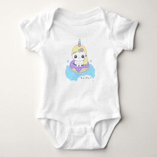 Rainbow Unicorn Baby Bodysuit (Front)