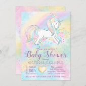 Rainbow Unicorn Baby Shower Invitations (Front/Back)