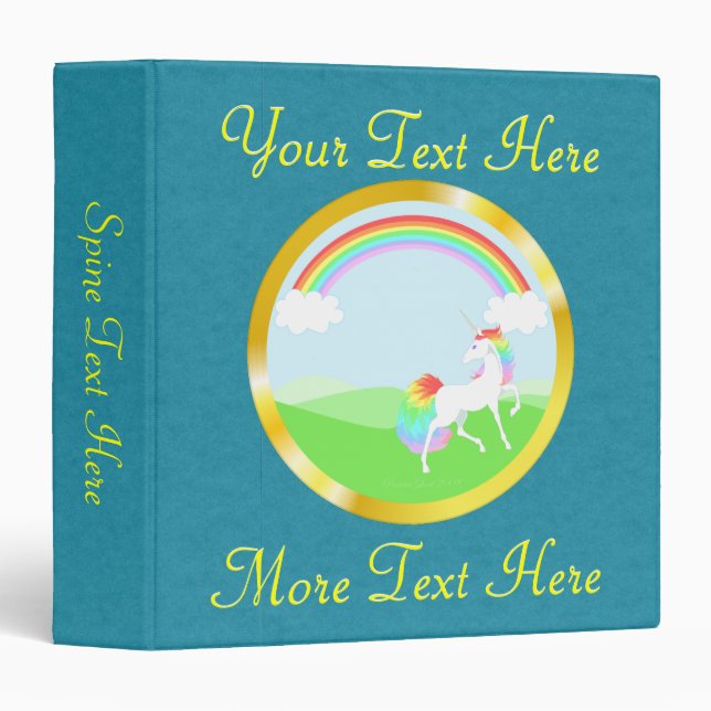 Rainbow Unicorn Binder (Front/Spine)