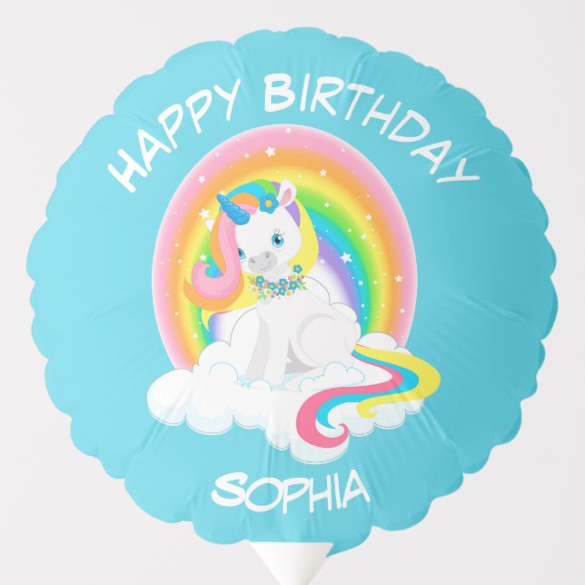 Rainbow Unicorn Birthday Balloon (Front)