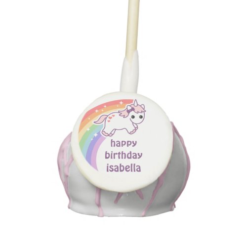 Rainbow Unicorn Birthday Cake Pops
