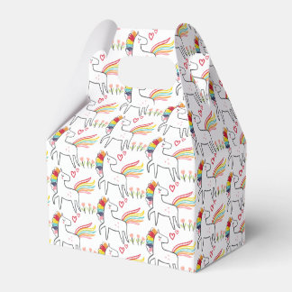 Rainbow Unicorn Birthday Custom Name Favor Boxes