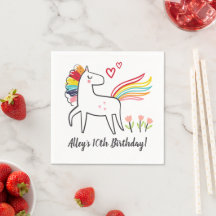 Rainbow Unicorn Birthday Custom Name Stickers