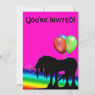 Rainbow Unicorn Birthday Invitation