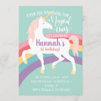 Rainbow Unicorn Birthday Invitation