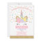 Rainbow Unicorn Birthday Invitation Pink Gold