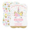 Rainbow Unicorn Birthday Invitation Pink Gold