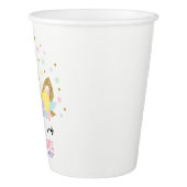 Rainbow Unicorn Birthday Paper Cup Pink Gold Cup (Right)
