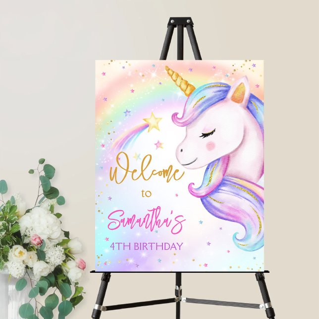 Rainbow Unicorn Birthday Welcome Sign (Creator Uploaded)