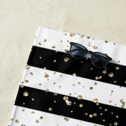 Towel - UNIQUE black - Unicorns and rainbows print main image 1