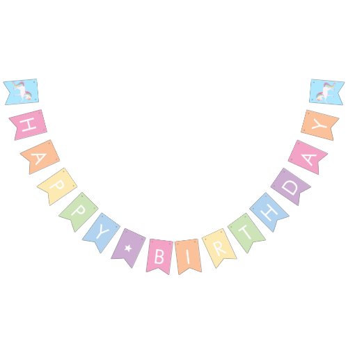 Rainbow Unicorn Bunting Flags