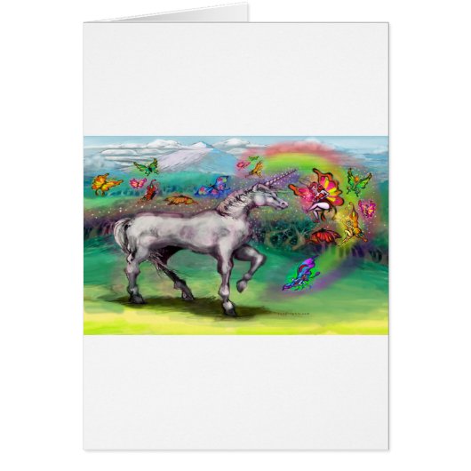 Rainbow Unicorn Butterflies Faeries Cards (Front)