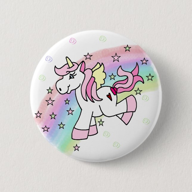 Rainbow Unicorn Button (Front)
