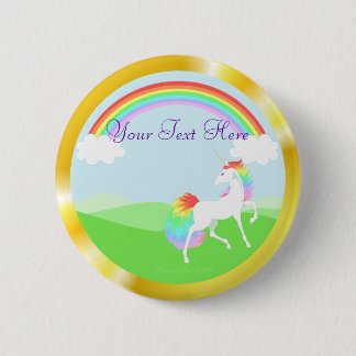 Rainbow Unicorn Button