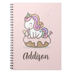 Rainbow Unicorn Cake Personalized Spiral Notebook
