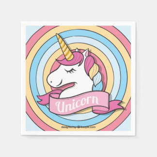Rainbow Unicorn Circles Napkins