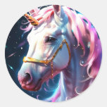 Rainbow Unicorn Classic Round Sticker