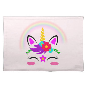 Rainbow Unicorn Cloth Placemat