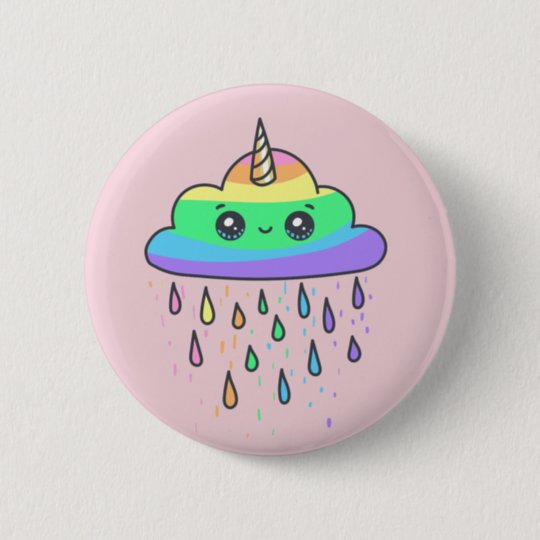 Rainbow Unicorn Cloud Button | Zazzle.com