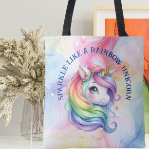 Rainbow Unicorn Colorful Design Tote