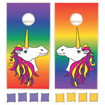 Rainbow Unicorn Cornhole Set