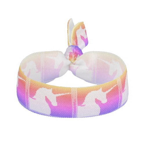 Rainbow Unicorn Crochet Print Elastic Bracelet or Elastic Hair Tie