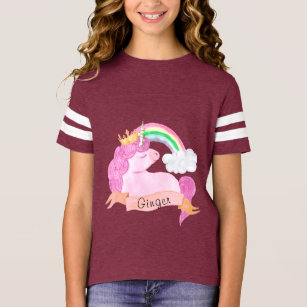 🌈Rainbow Unicorn Custom Name   T-Shirt