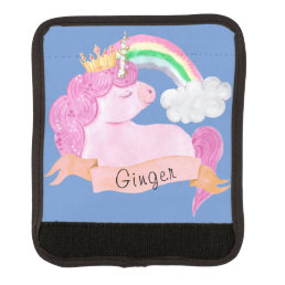 &#127752;Rainbow Unicorn Custom Name      Luggage Handle Wrap