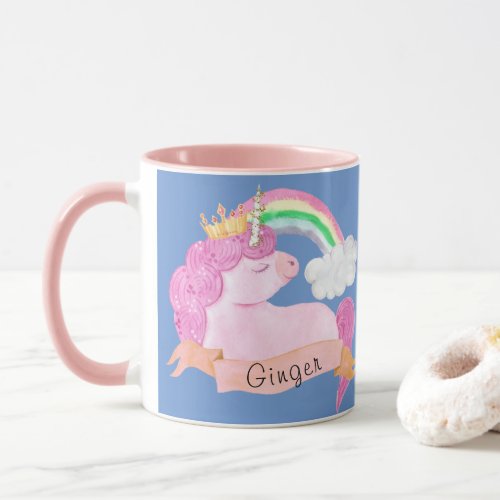 Rainbow Unicorn Custom Name      Mug