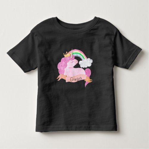 Rainbow Unicorn Custom Name    Toddler T_shirt