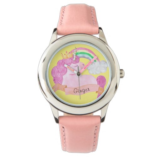 Rainbow Unicorn Custom Name Watch
