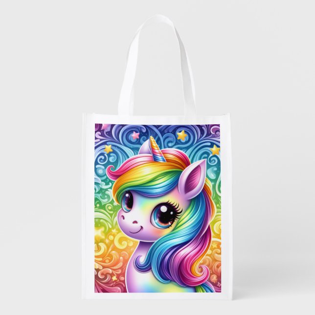 Rainbow unicorn cute fun bag (Front)