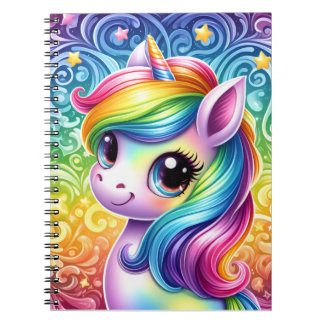 Rainbow unicorn cute fun notebook