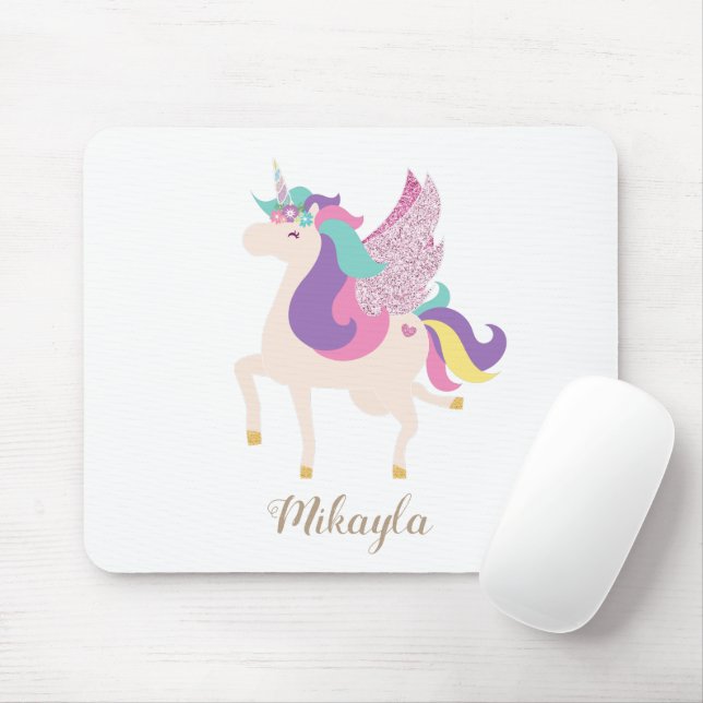 Rainbow Unicorn Cute Mouse Pad (With Mouse)