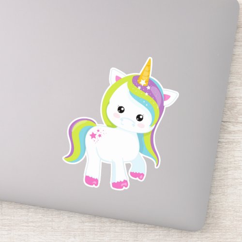 Rainbow Unicorn Cute Unicorn Magic Unicorn Star Sticker